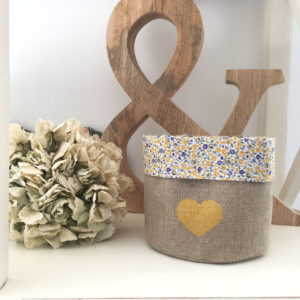 Fourre-tout lin / Coeur OR