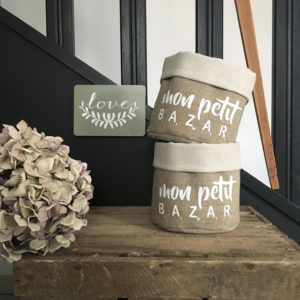 Fourre-tout lin / Mon Petit Bazar N°2 - Ecru