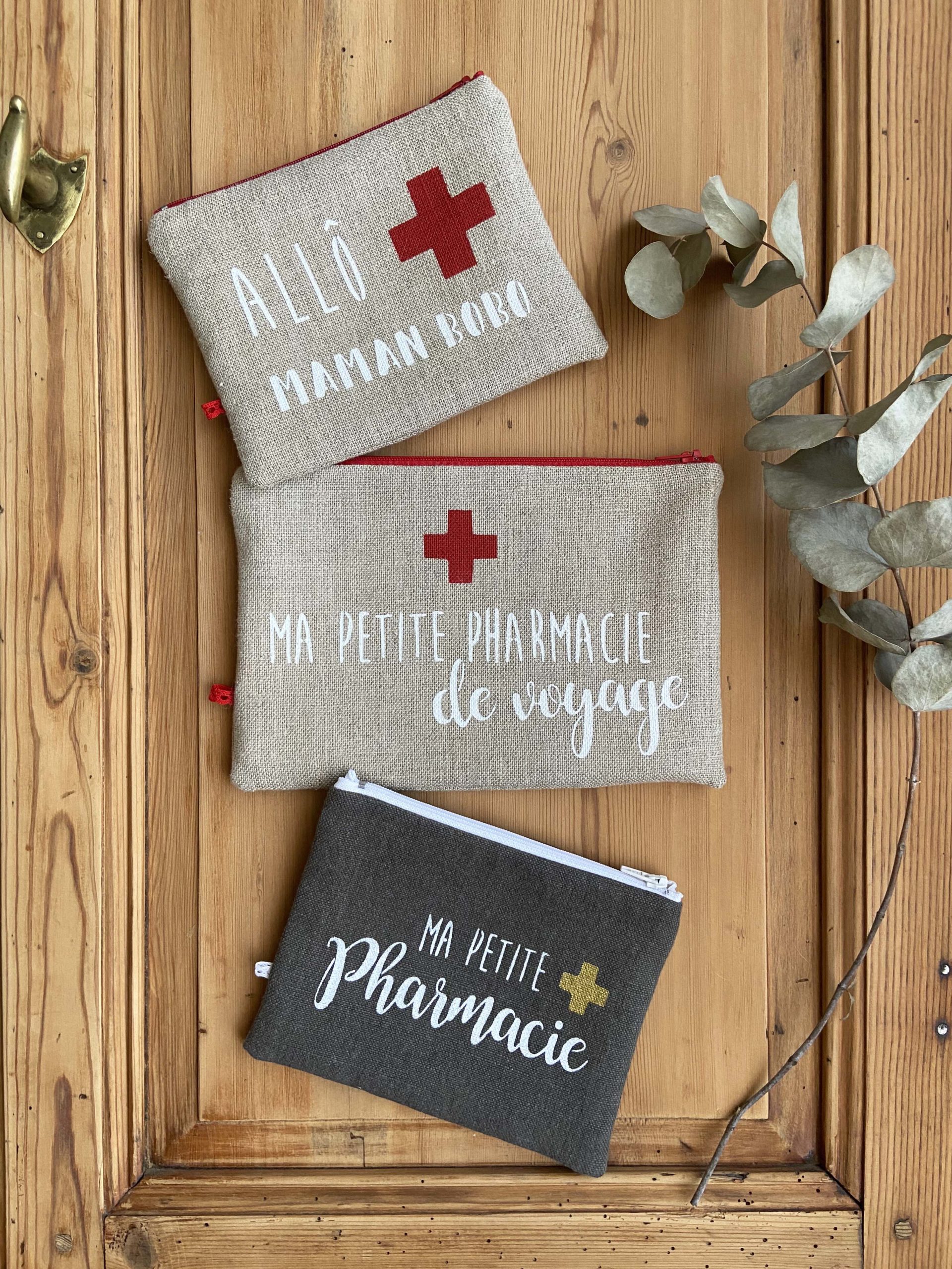 Pharmacie de poche bricolage avec étiquettes de médicaments, micro