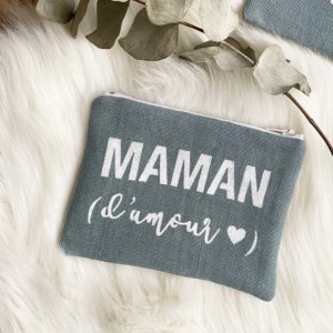 Fête des mères 2020 / Pochettes "Maman" BLEU CELADON