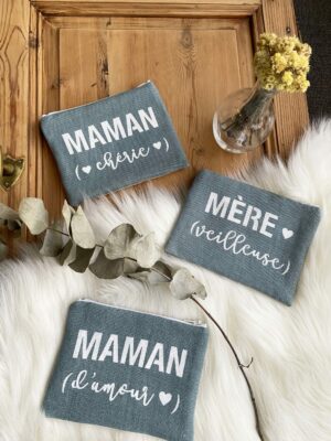 Fête des mères 2020 / Pochettes "Maman" BLEU CELADON