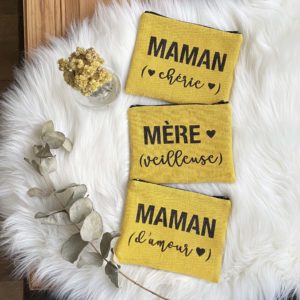 Fête des mères 2020 / Pochettes "Maman" JAUNE