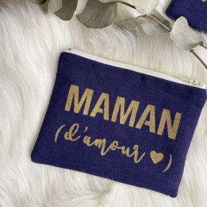 Fête des mères 2020 / Pochettes "Maman" BLEU MARINE