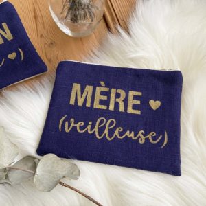 Fête des mères 2020 / Pochettes "Maman" BLEU MARINE