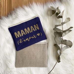 Fête des mères 2020 / Pochettes "Maman" BLEU MARINE